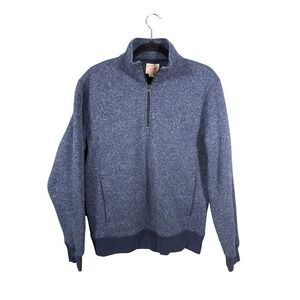 J Crew Men's Size Medium Quarter Zip Pull Over Pullover Blue